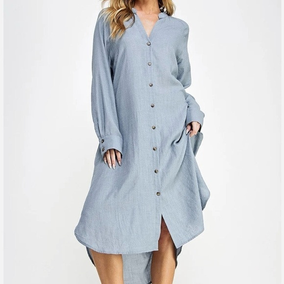 WRAP London NWT Long Sleeve Lightweight Linen Midi Maxi Summer Dress 10, M/L - Picture 11 of 11